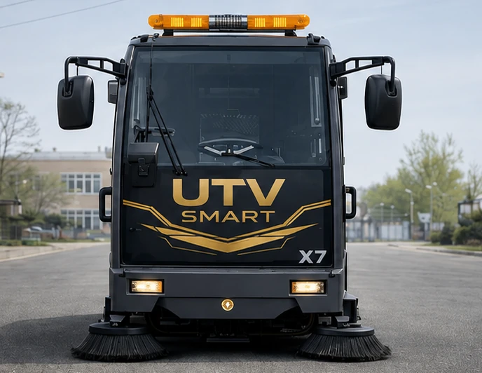 UTV SMART X7 — vista frontal, com as duas escovas de varrição