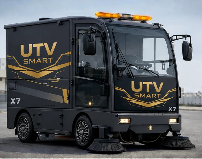 UTV SMART X7 — vista em perspectiva, com as escovas laterais recolhidas
